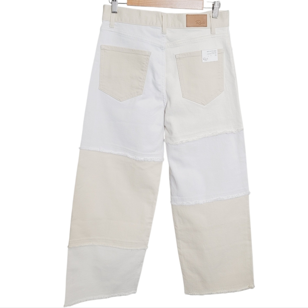 ๐๏ธ Rails Getty Crop Wide Leg Jeans in Ecru Patchwork - Picture 13 of 16